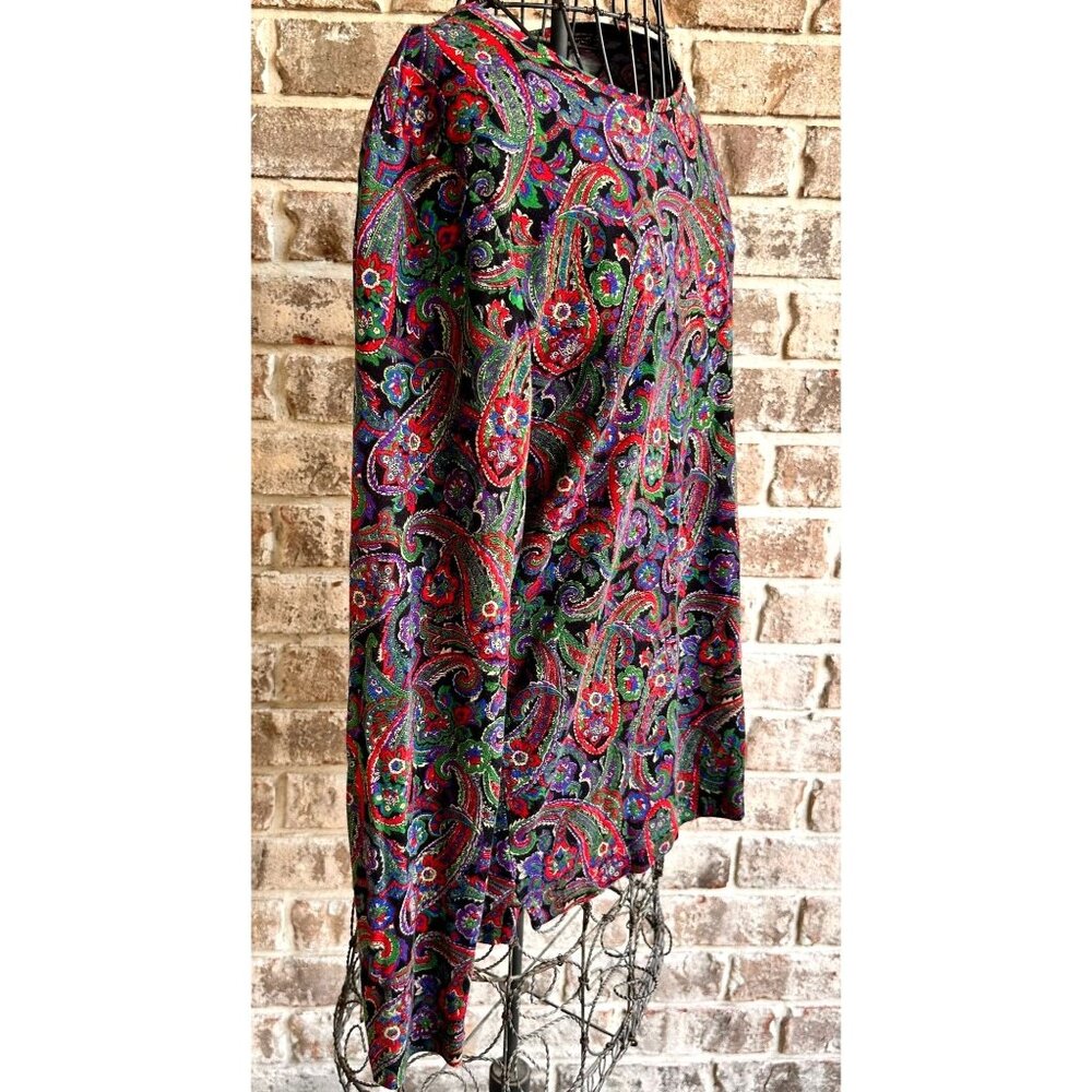 VTG Lauren Ralph Lauren Long Sleeve Top XL Pullover Paisley Preppy Cotto… - Picture 7 of 12